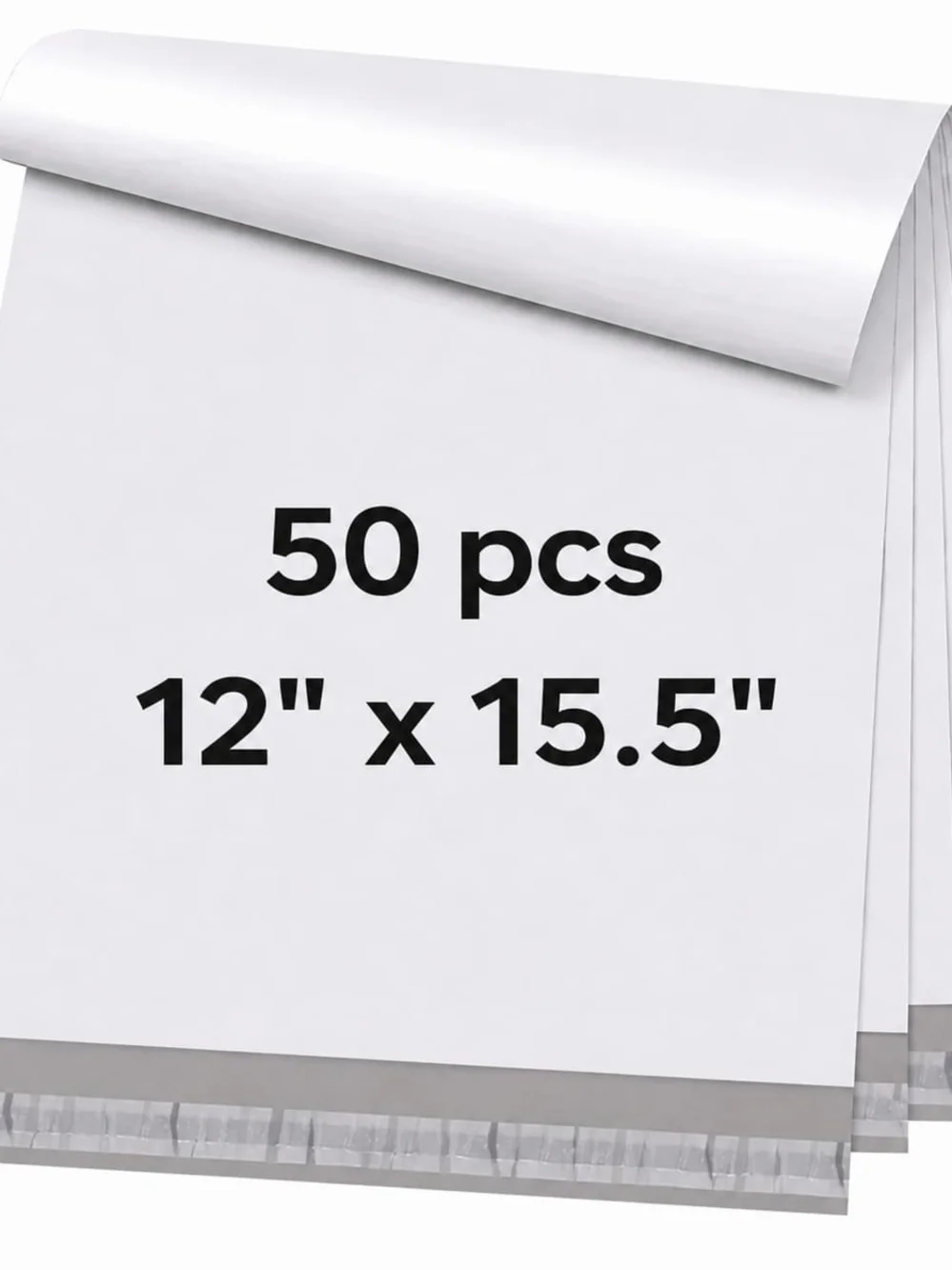 Pack of 50 White Mailing Poly Bags